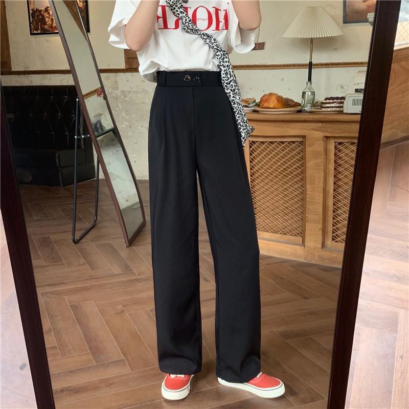 Quần Dài Lưng Cao Ống Rộng Phong Cách Hàn Quốc Cho Nữ | BigBuy360 - bigbuy360.vn