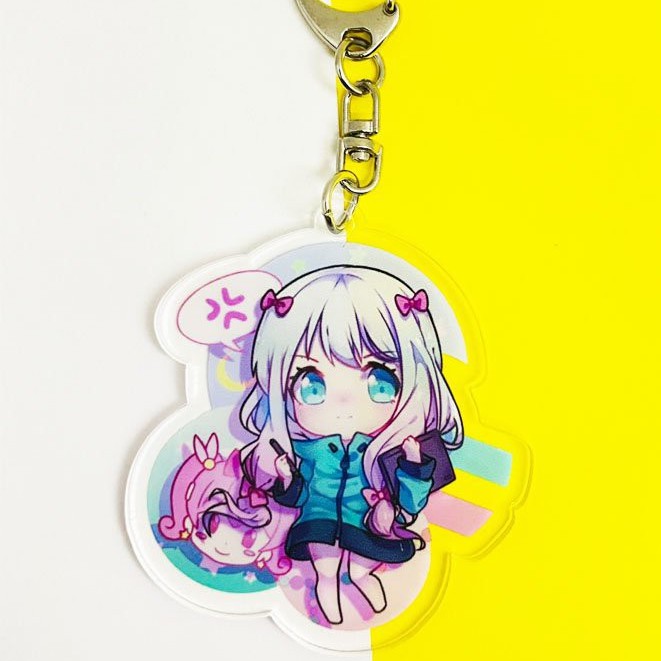 ( Mica trong acrylic) Móc khóa in hình Eromanga Sensei anime chibi quà tặng xinh xắn dễ thương