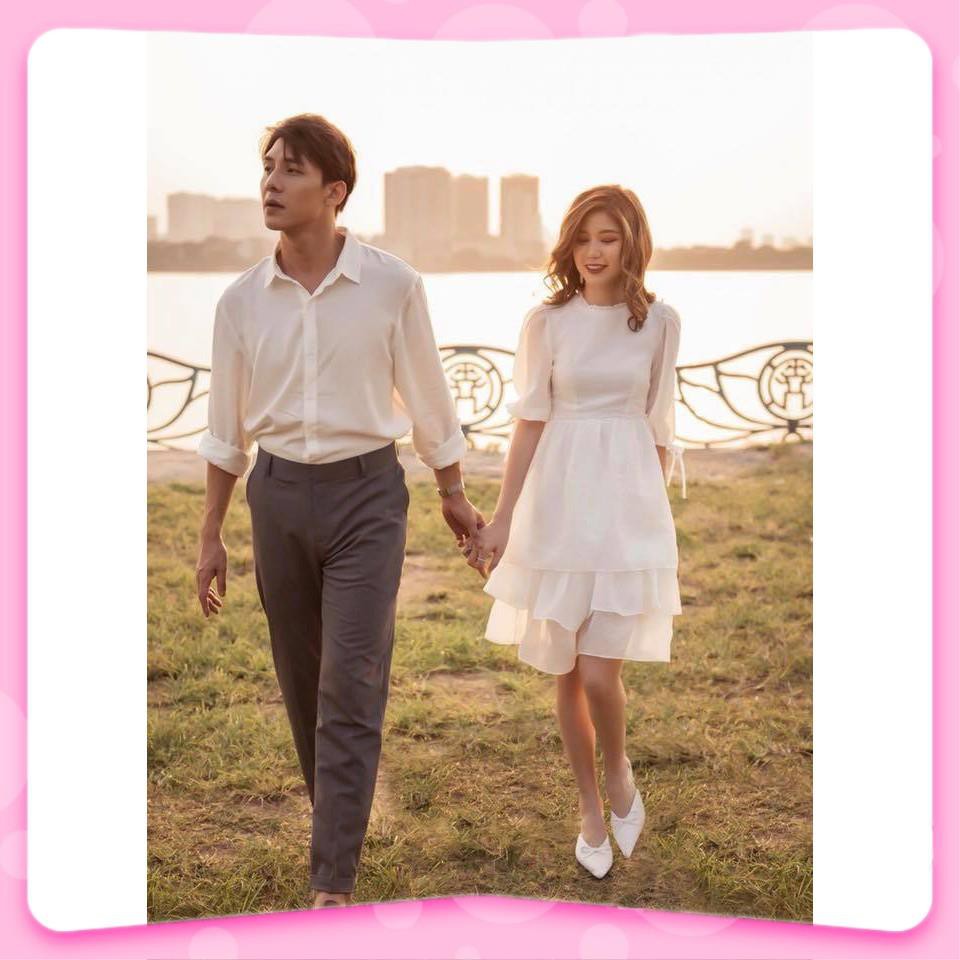 Đầm Nữ,  Đầm trắng babydoll bánh bèo dạo phố cực hot [KÈM ẢNH THẬT] V | BigBuy360 - bigbuy360.vn