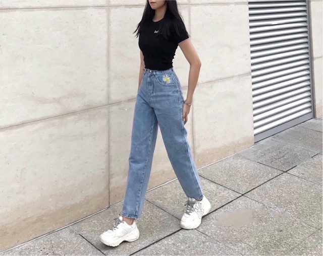QUẦN JEAN BAGGY THÊU HOA CÚC SIÊU HOT | BigBuy360 - bigbuy360.vn