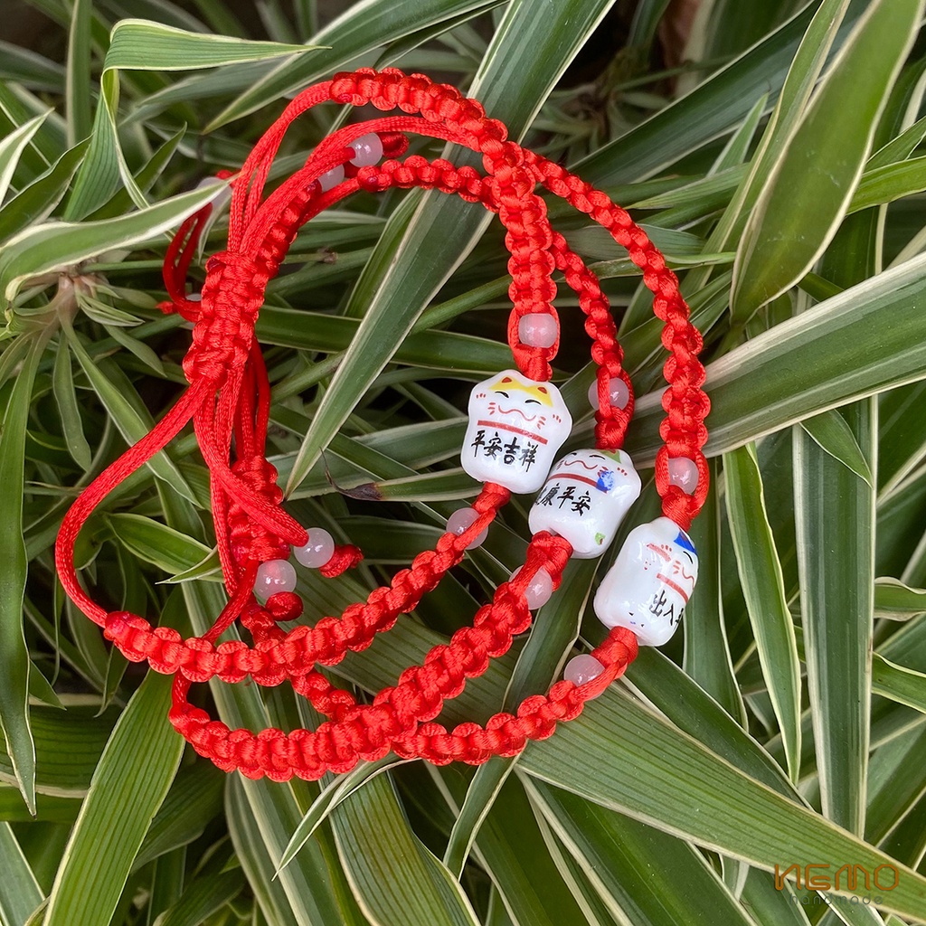 Vòng đeo tay mèo may mắn giao màu mèo ngẫu nhiên, Nemo Handmade - DTMT