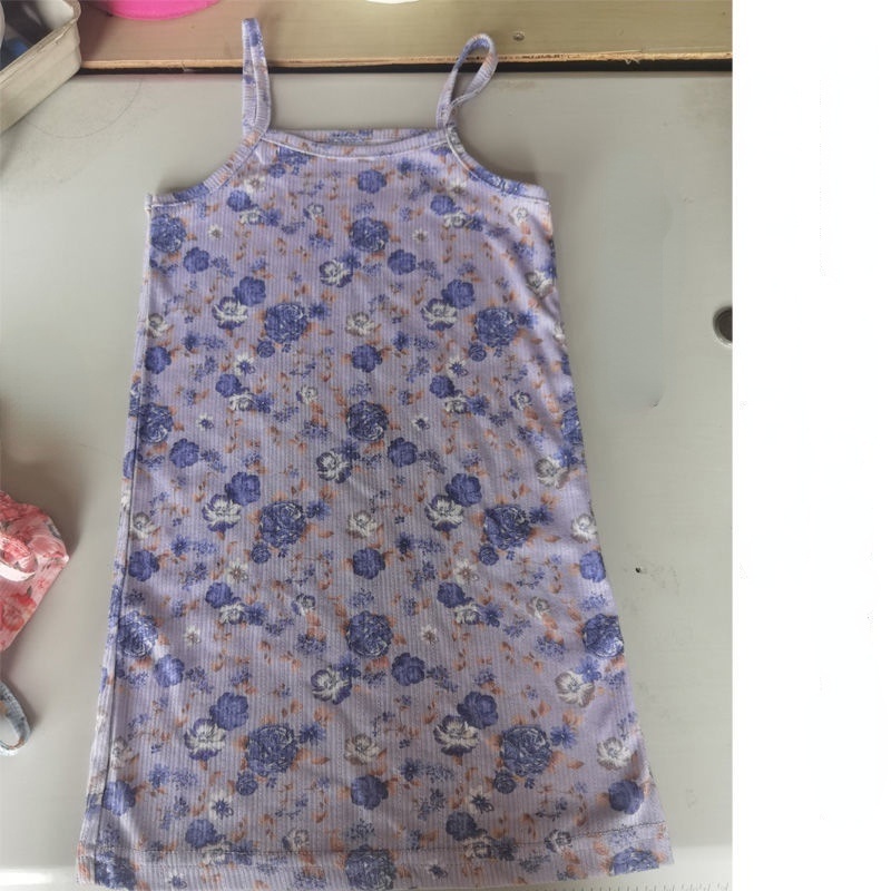 Đầm Lửng Hai Dây Ôm Dáng In Họa Tiết Hoa Thời Trang Mùa Hè Cho Bé Gái