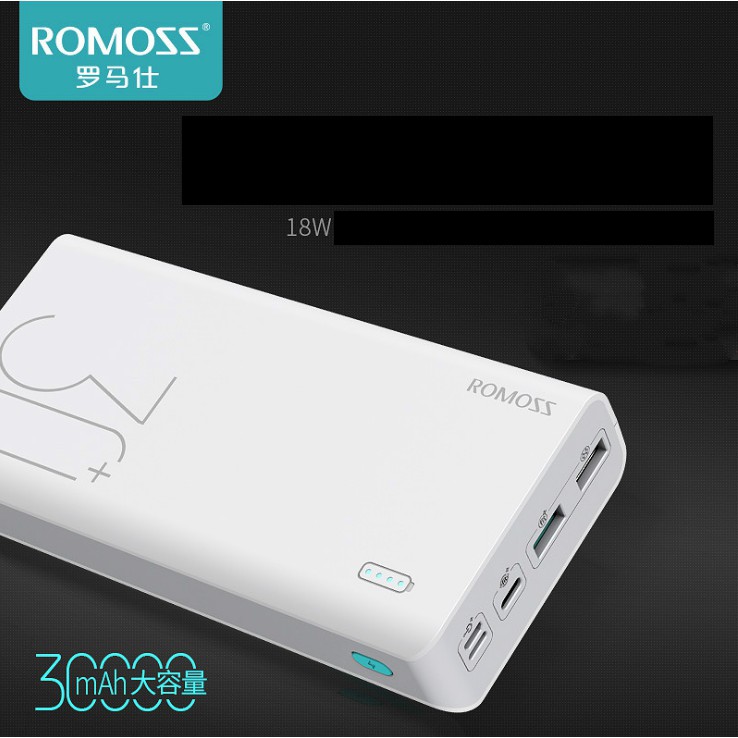 Pin Sạc Dự Phòng Romoss Sense 8 Plus 30000mAh QC Type C Cao Cấp