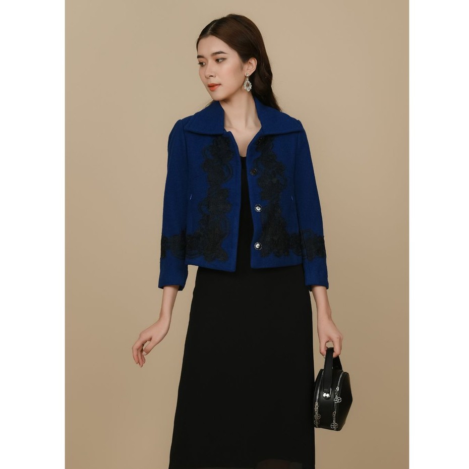 [Mã FAMALLT5 giảm 15% đơn 150k] Áo vest xanh ren thiết kế Elise