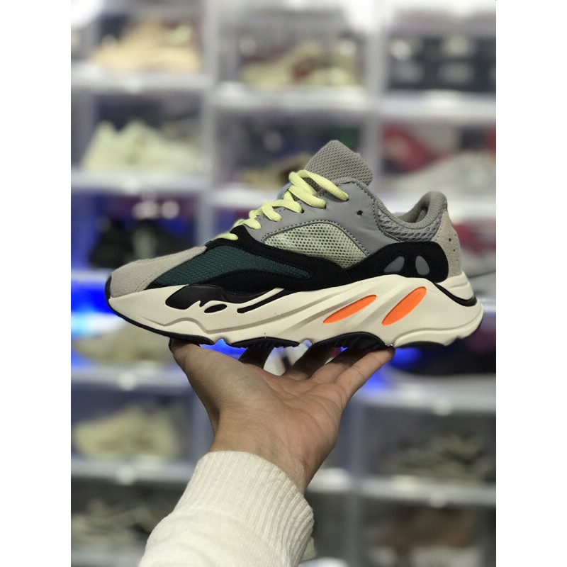 ( Hàng có sẵn)⚡️𝐅𝐑𝐄𝐄 𝐒𝐇𝐈𝐏⚡️Giầy Yz700 xanh đế boost soi sáng full box và bill
