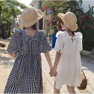 Đầm baby doll bèo nơ lưng
