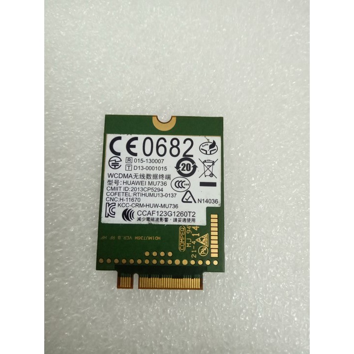 Card wwan 3G Huawei MU736 dùng cho laptop Dell E7250 - E7450, Asus, Acer