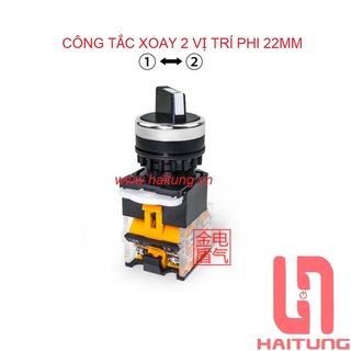 Công tắc xoay la38 2 vị trí phi 22mm, công tắc tủ điện phi 22mm
