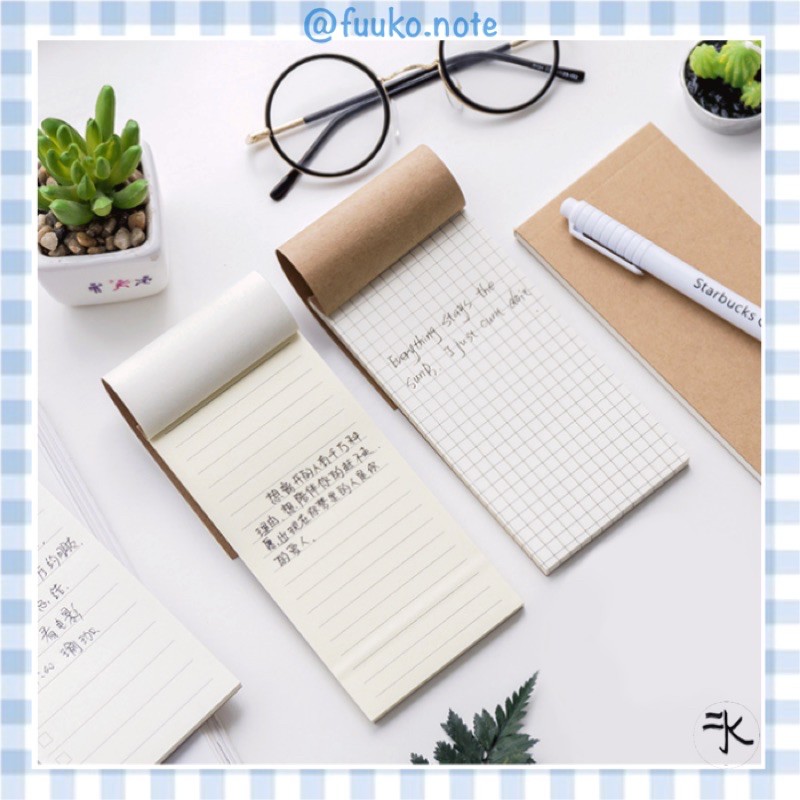🔻Sổ tay ghi chú hình chữ nhật dọc bìa Kraft Vintage có thể xé phong cách Hàn