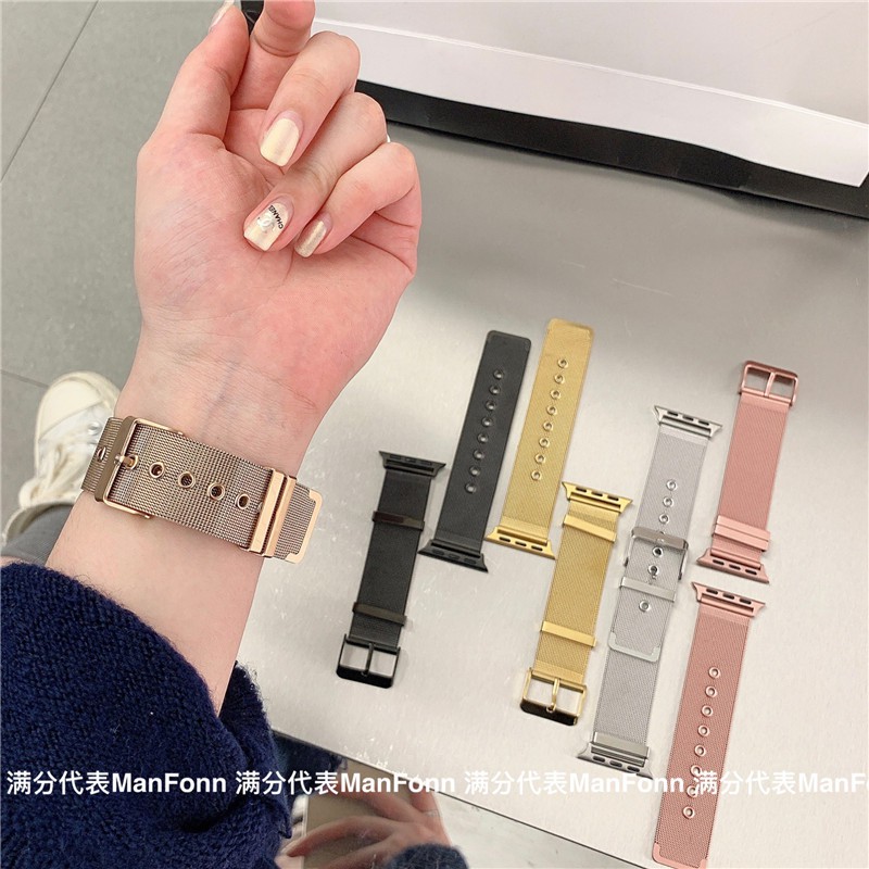 Dây Đeo Kim Loại 38mm40mm 42mm 44mm Cho Đồng Hồ Apple Watch 3 4 5 6