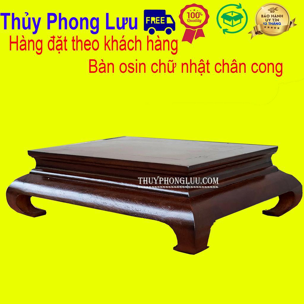 Bàn osin trơn màu giả cổ chân cong gỗ hương