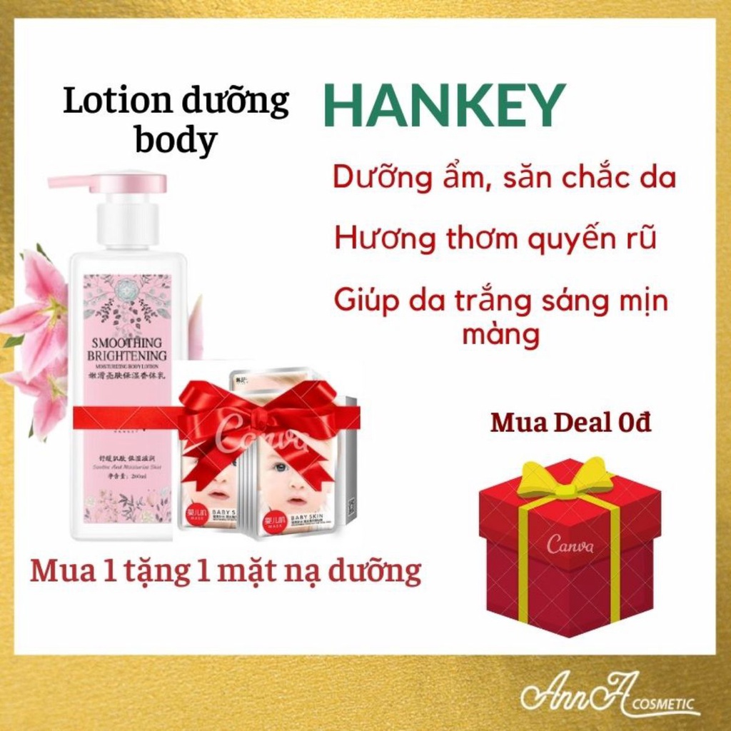 Sữa Dưỡng Thể Kem Dưỡng Da Body Ban Đêm Trắng Da Dưỡng Ẩm Hankey Hàng Nội Địa Trung-AnnA.40.Cosmetic