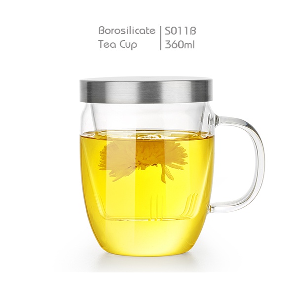 Ly lọc trà thủy tinh 360ml - 500ml - Cốc trà thủy tinh có lõi lọc S011B - Quà tặng ly thủy tinh - Samahome Shop