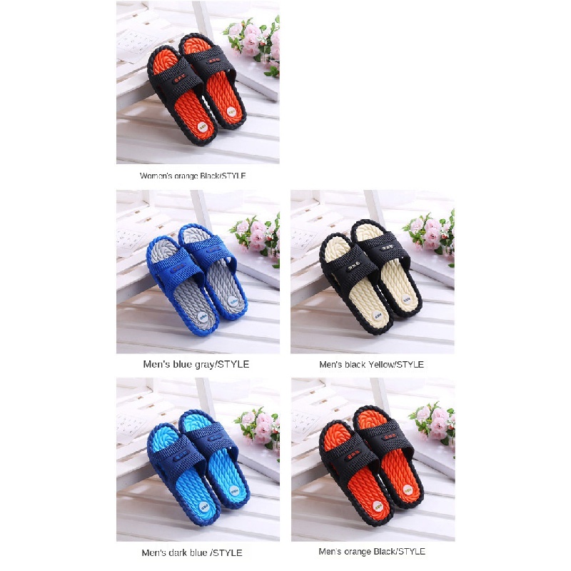 【Deodorant Soft Anti-Slip】Slippers Female Summer Home Massage Bathroom Indoor Couple Slipper Men and Women