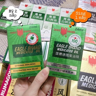 Dầu Gió Xanh Con Ó Mỹ Eagle Brand 2 nắp 24ml.