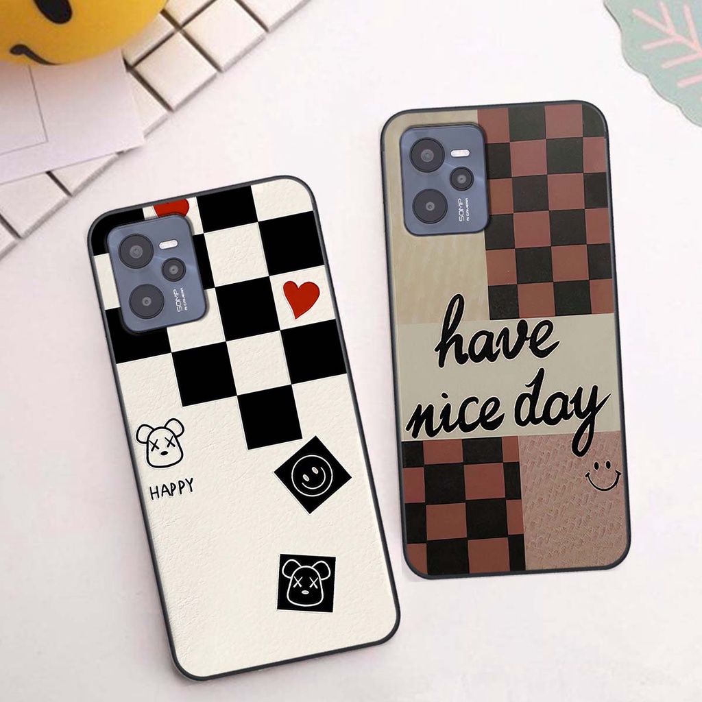 Ốp Realme C35 caro trái tim cá tính, thời trang siêu đẹp, siêu phong cách