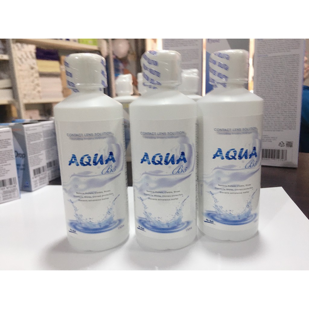 Nước ngâm lens AQua B5 150ml- Dung dịch ngâm rửa kính áp tròng Hàn Quốc.