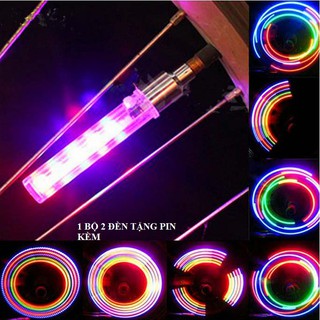2 đèn led gắn van xe ô tô,xe máy,xe đạp đổi 7 màu