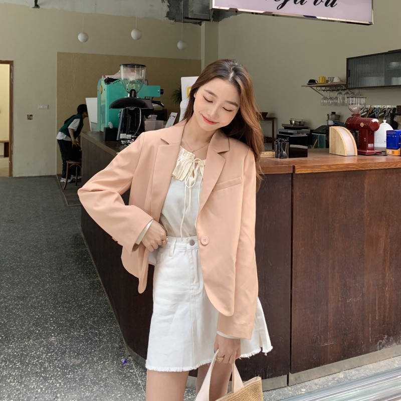 (Hàng Đẹp)Ảnh thật 3 hình cuối-HC612.Áo blazer dáng ngắn xuân hè Hàn Quốc | BigBuy360 - bigbuy360.vn