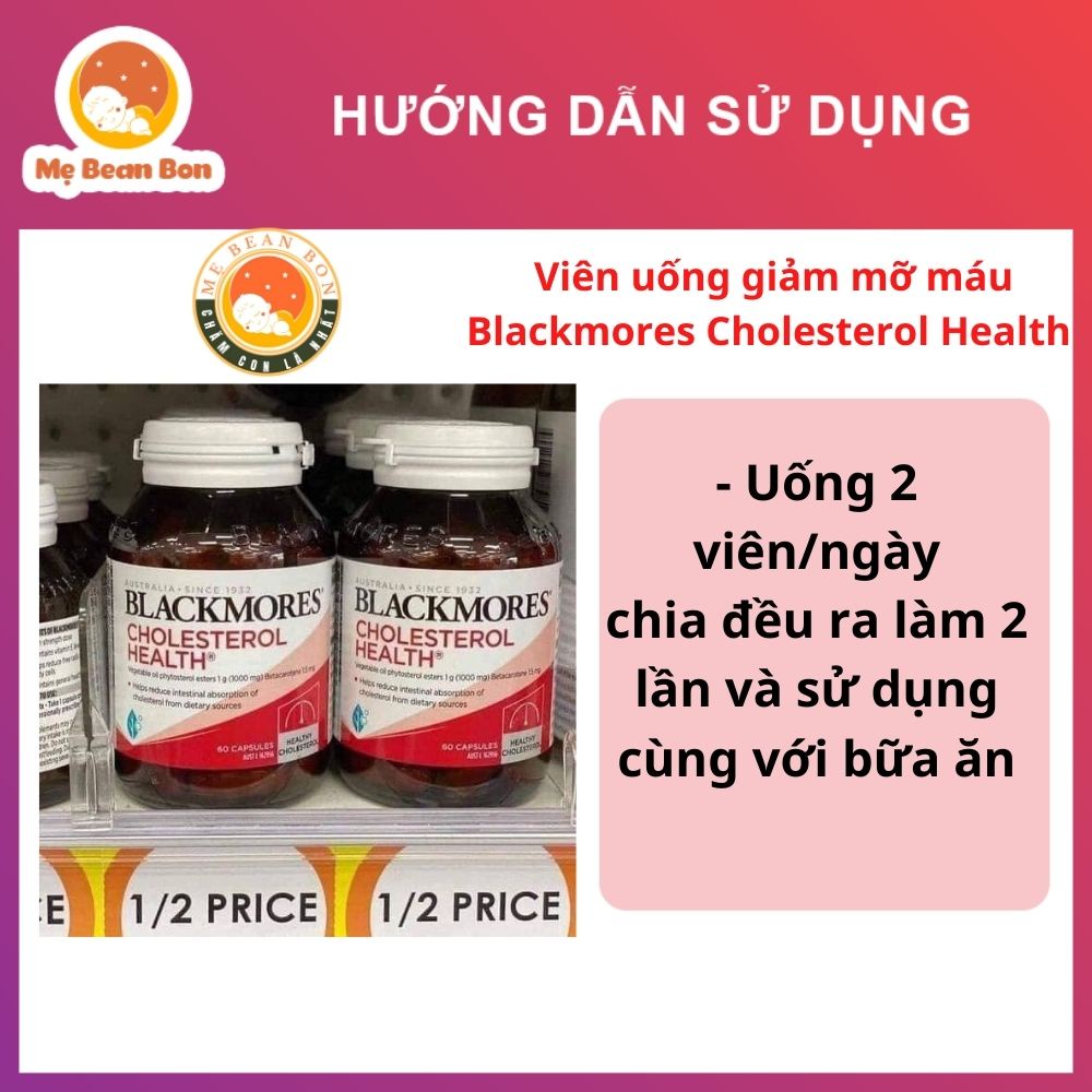 Viên uống Blackmores Cholesterol Health của úc 60 viên giảm mỡ máu, giúp duy trì mức cholesterol khỏe mạnh