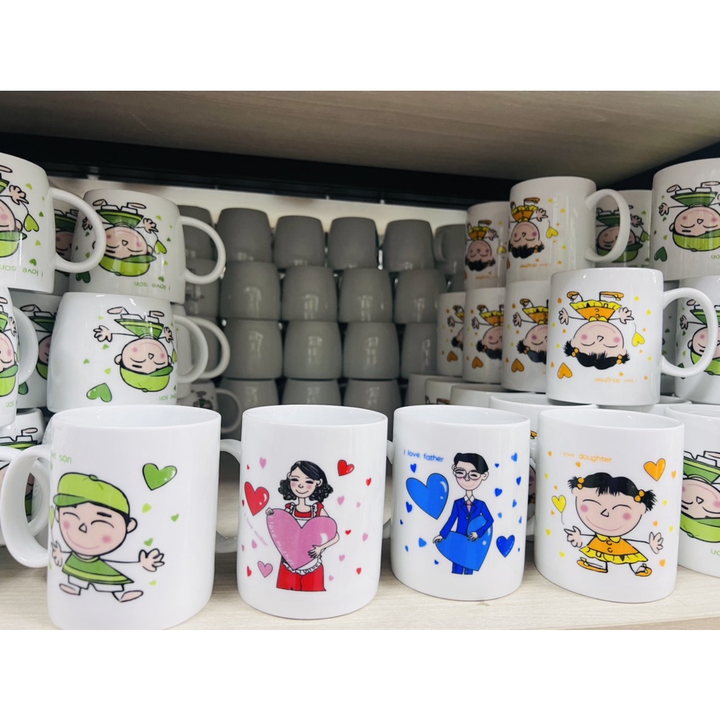 Cốc Sứ Ly Sứ Dễ Thương Cốc Gia Đình Gốm Sứ Cao Cấp Bát Tràng Nhận In Logo In Ảnh, Viết Tên Theo Yêu Cầu