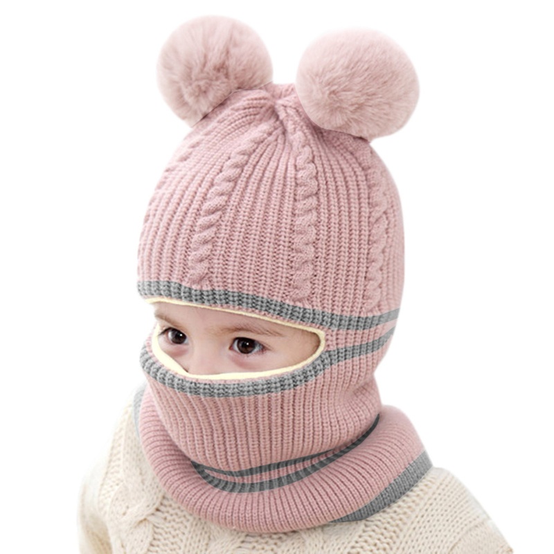 Set Mũ Len + Khăn Choàng Cổ Dệt Kim Cho Bé Sơ Sinh