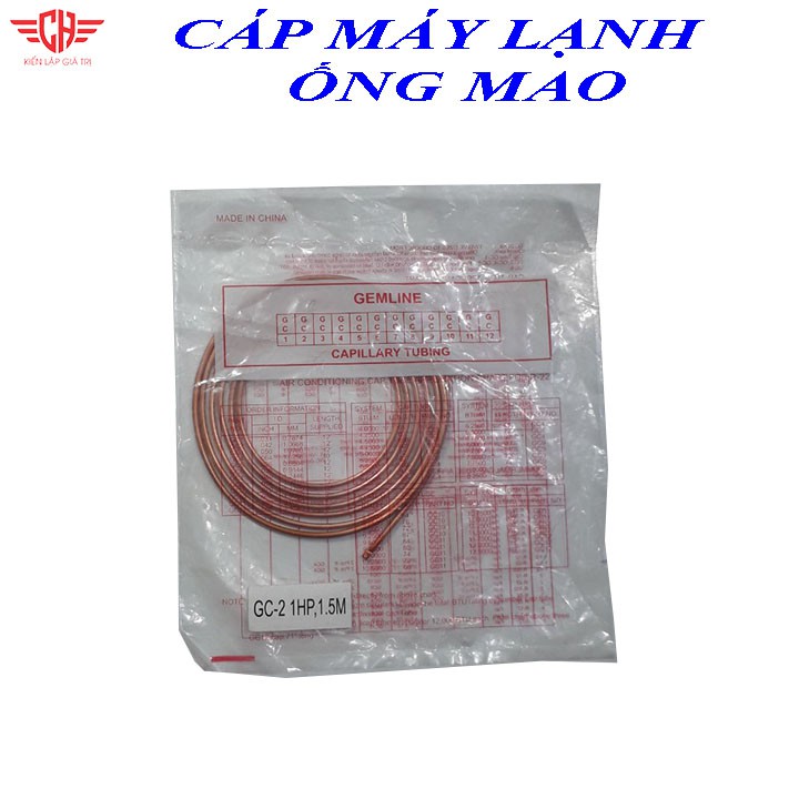 Cáp máy lạnh ống mao điều hòa các công suất