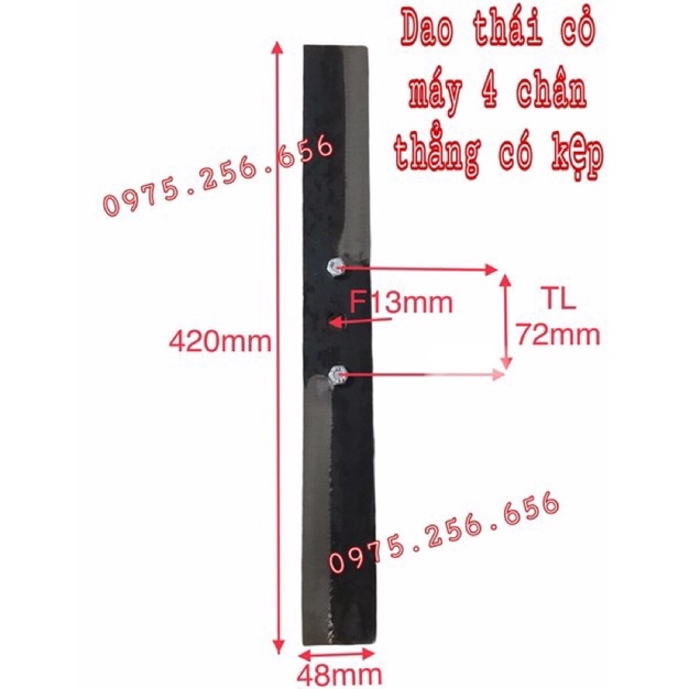 Dao thái cỏ máy 4 chân Thẳng Có kẹp Rèn