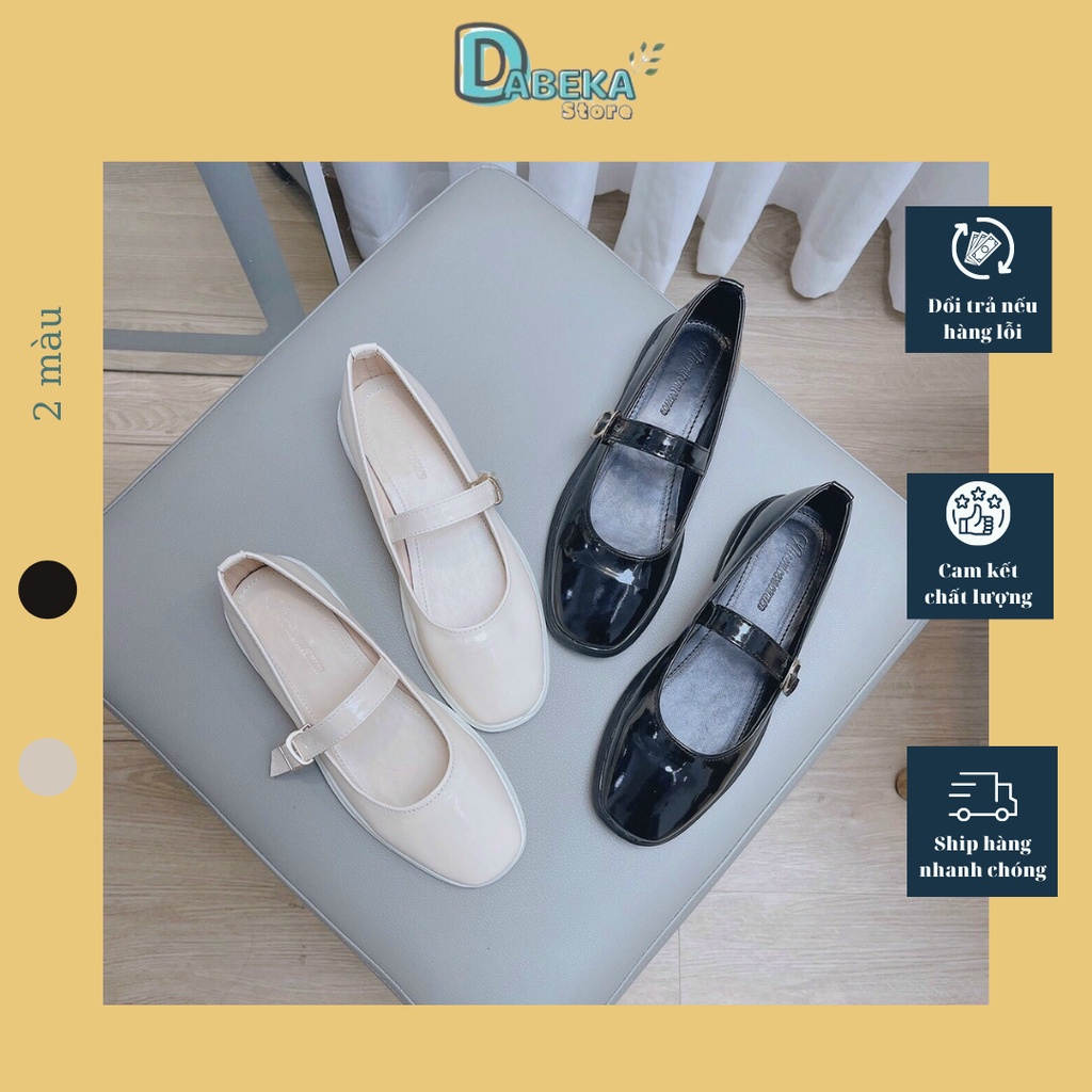 Giày Nữ Mary Jane Quai Ngang Mũi Nhọn - Giày Sandal Búp Bê Dây Kép 3 Trong 1 - Dabeka - G003