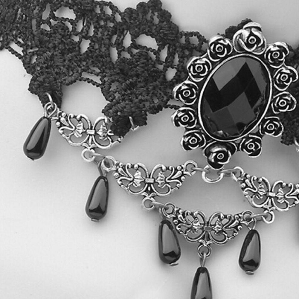 MKEB Vòng Cổ Choker Ren Màu Đen Phong Cách Cổ Điển Hàn Quốc Thời Trang Cho Nữ