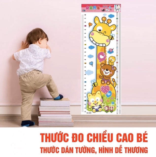 Thước Decal Dán Tường Đo Chiều Cao Cho Bé( Tối Đa 150cm)