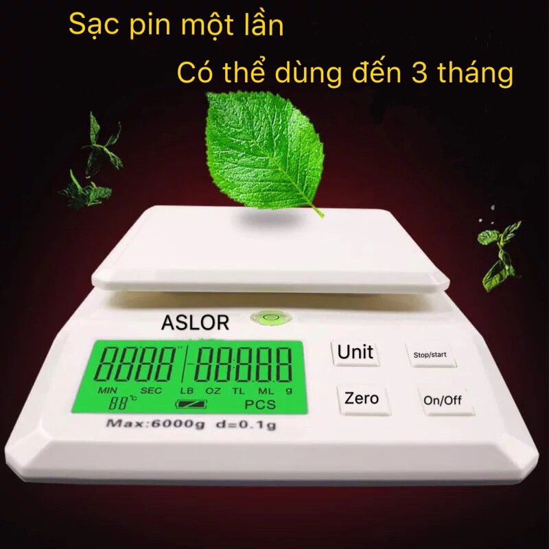 Cân điện tử nhà bếp Aslor 6kg （ Bảo Hành 12 Tháng )