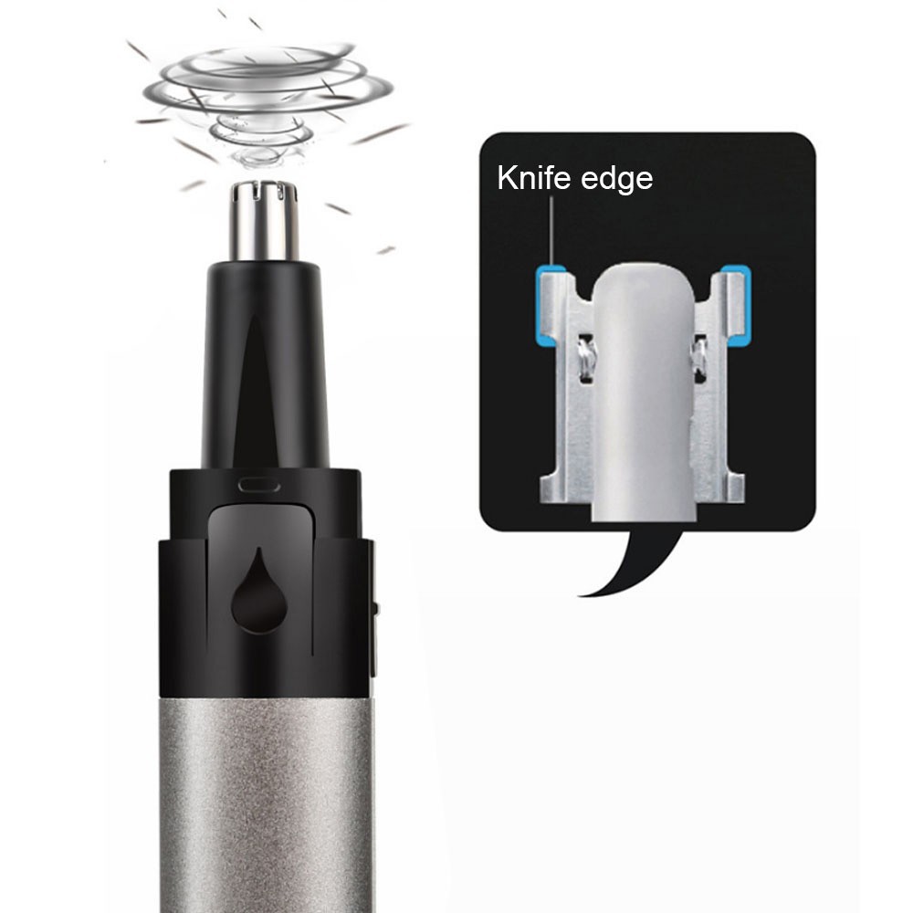 [HNC] Stylish Safe Stainless Steel Nose Trimmer Gift Ear Remover Convenient Multi-functional Cleaning USB Electric Charging