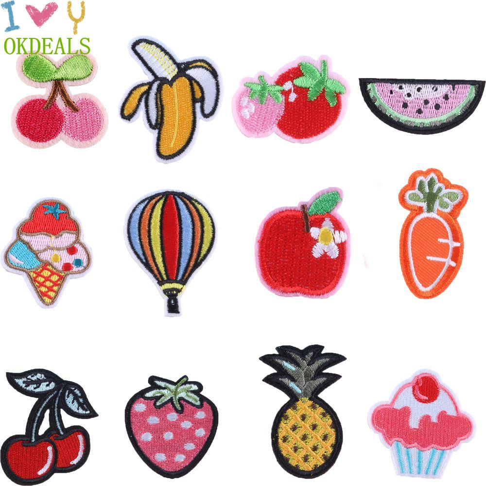 Miếng Vá Ủi Quần Áo Thêu Hình Cây Kem/ Trái Cây Thời Trang DIY