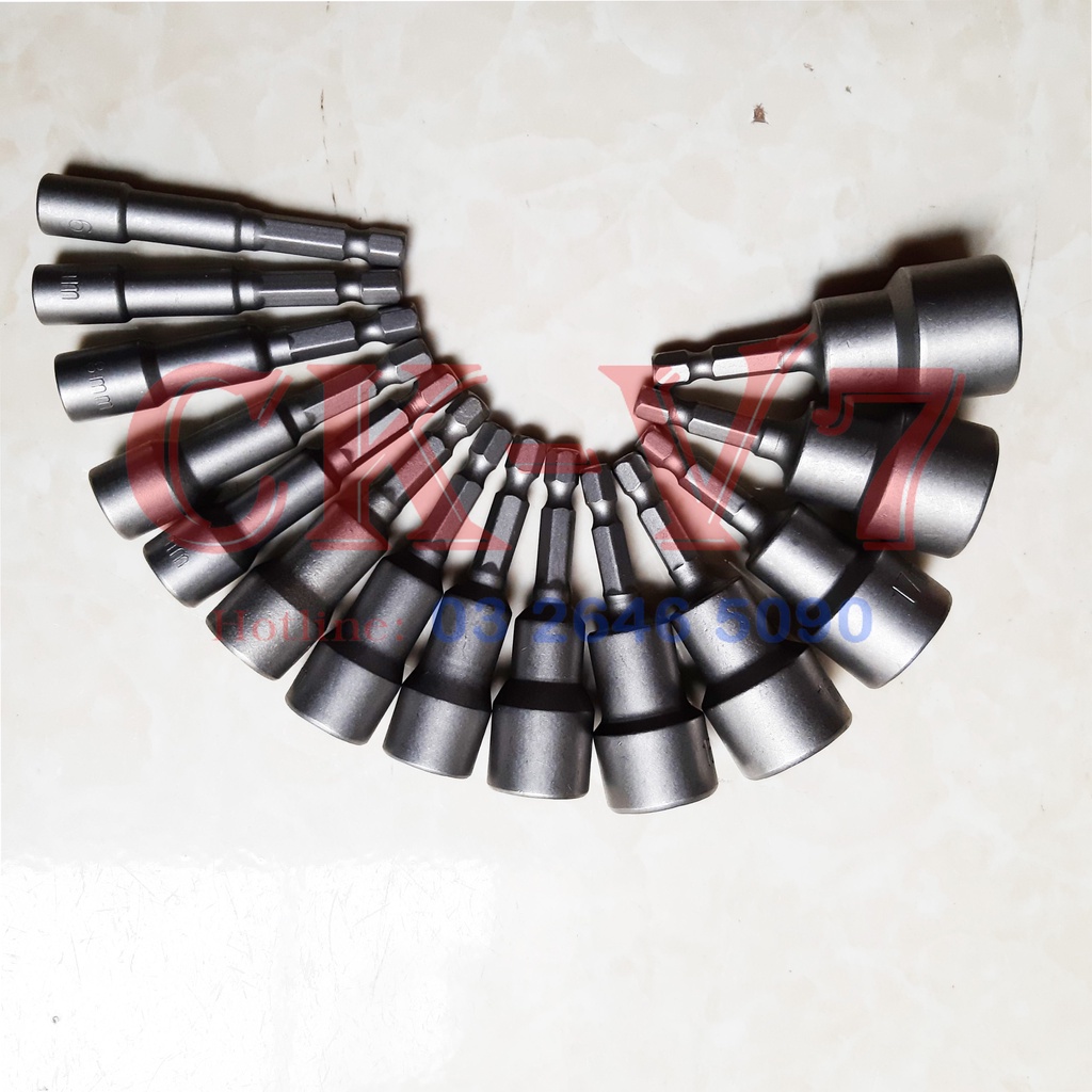 Bộ tuýp vặn ốc lục giác 14 chi tiết dài 65mm cho máy khoan và máy bắt vít