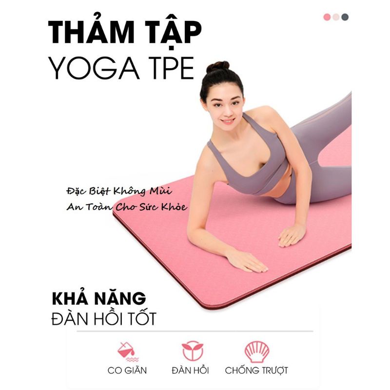 Thảm tập Yoga Gym chống trơn trượt 8mm ,miếng tập Yoga Gym thể dục tại nhà