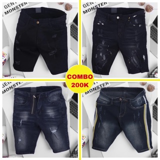 Combo 2 quần short jean cao cấp, chất co giãn thoải mái