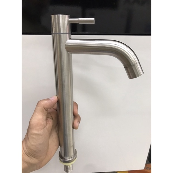 vòi lavabo lạnh inox304 cao 20cm và 30cm