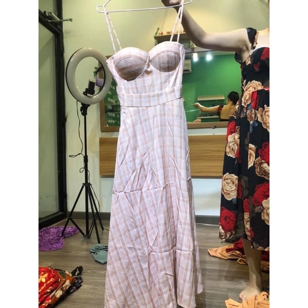 Thanh lý đầm maxi caro