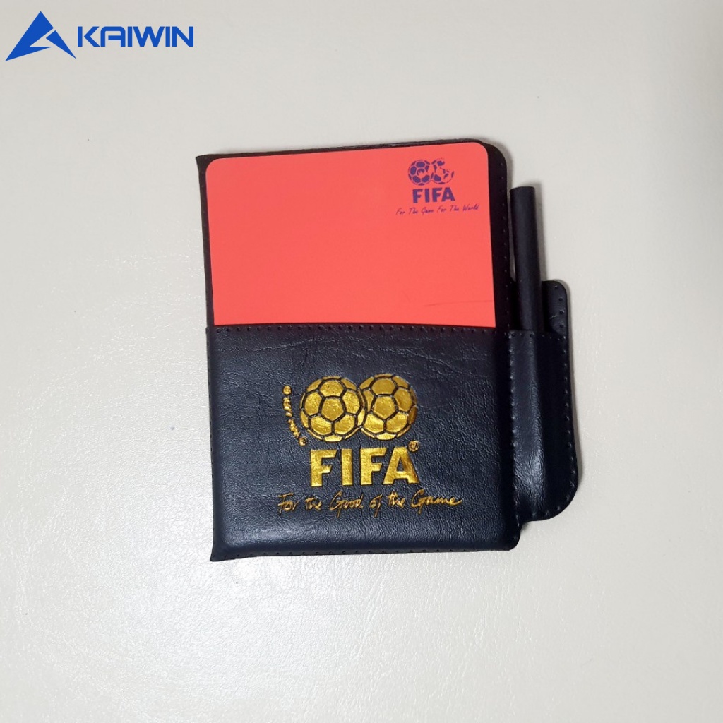 Thẻ Đỏ Vàng Trọng Tài Bóng Đá KAIWIN Thiết Kế Theo Tiêu Chuẩn Của FIFA Với Chất Liệu Da PU, Nhựa Dẻo, Gỗ Chì PVN35