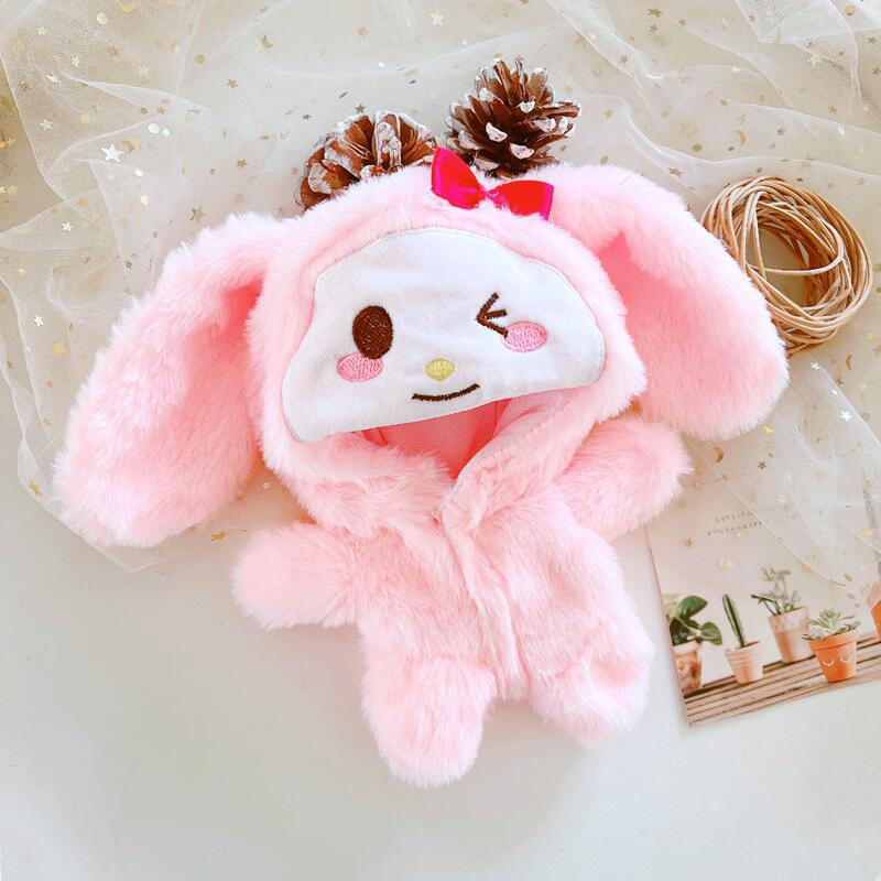 Set 20 Búp Bê 20cm Mặc Đồ Cotton Hình Chú Chó / Thỏ / Ngôi Sao Màu Trắng / Đen