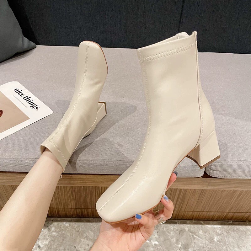 ( Sẵn - Loại 1) Boots nữ da mền trơn A3 loại đẹp kiểu dáng Hàn QUốc cực xinh xắn Hot Trend