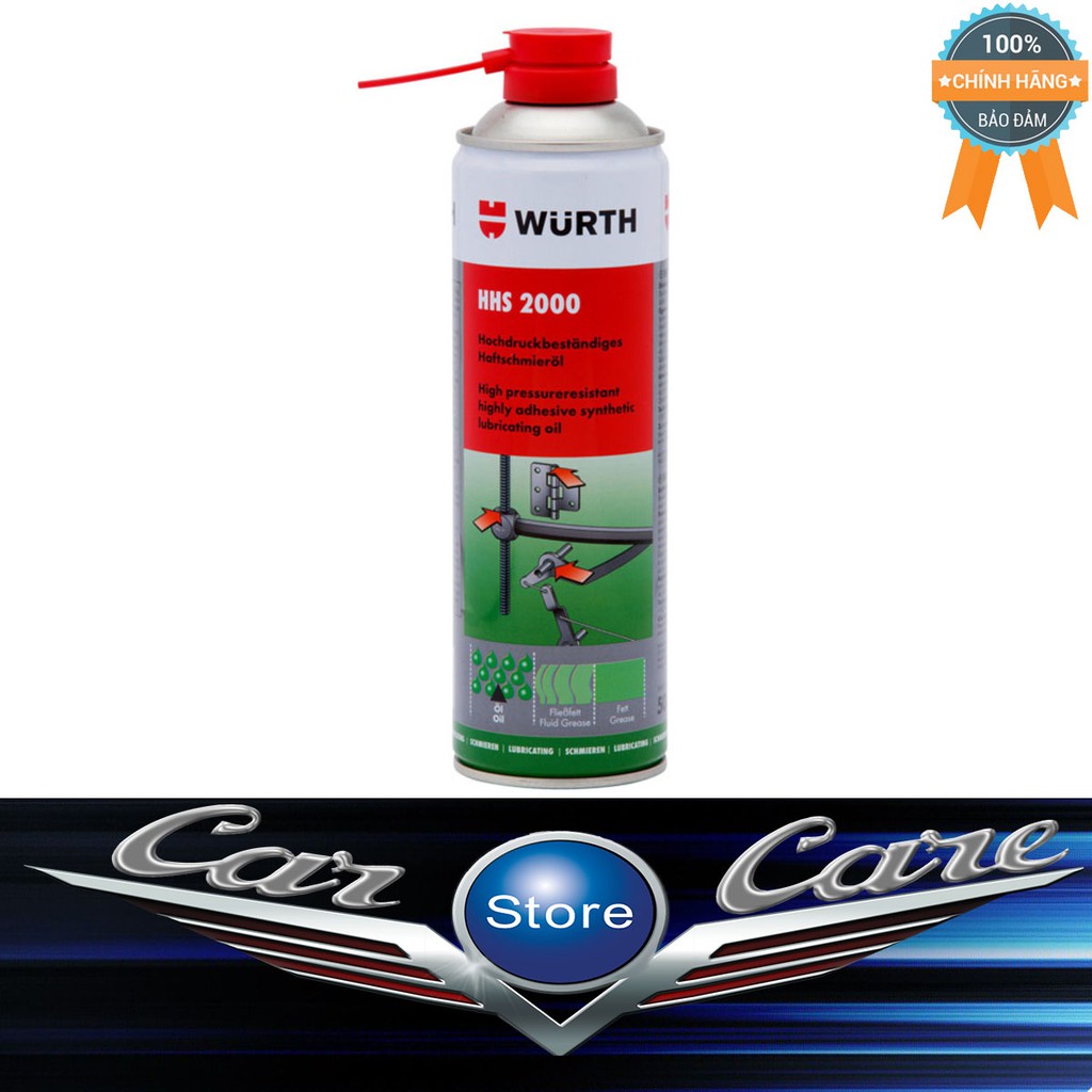 Mỡ bò nước dạng xịt bôi trơn chịu nhiệt Wurth HHS 2000  500ml