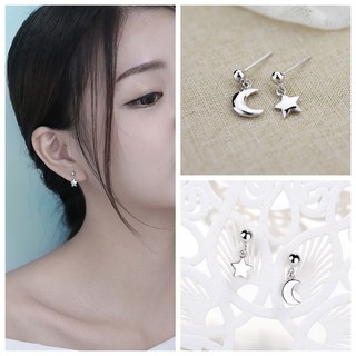 Bông tai, khuyên tai moon star bạc s925 - e315
