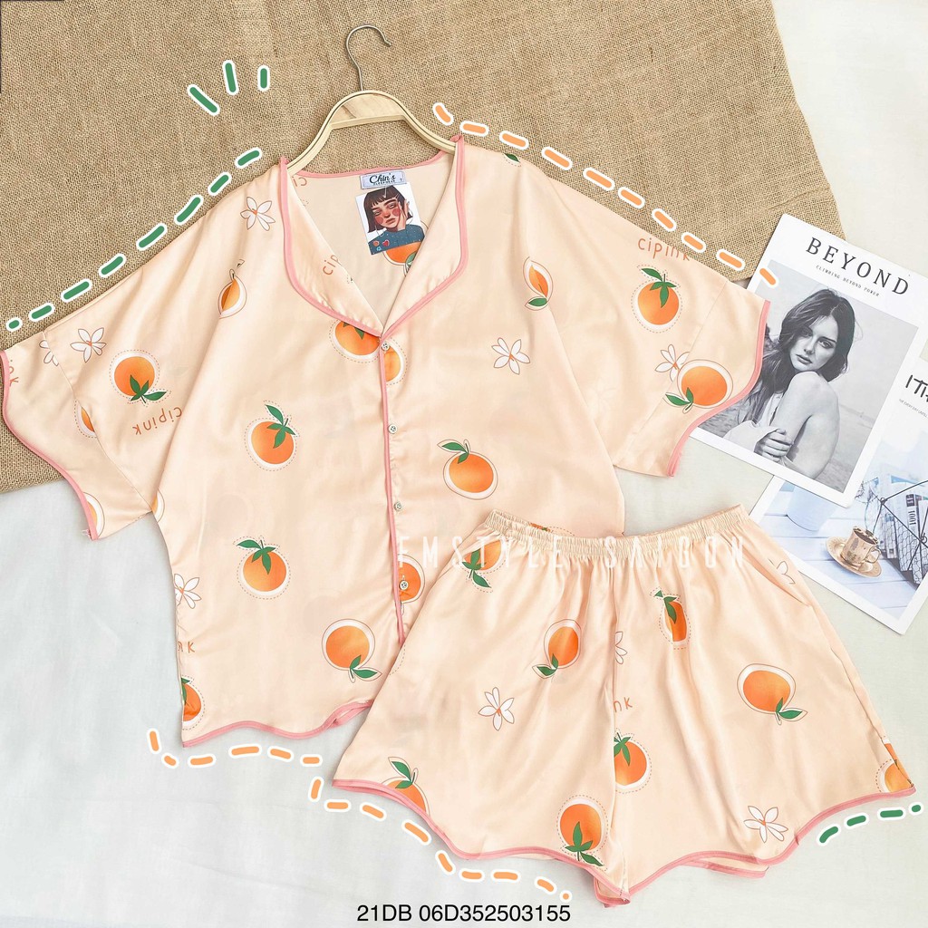 Bộ ngủ áo tay ngắn in hình + quần ngắn viền sóng ullzang thời trang nữ FMStyle SaiGon 21DB07D351701 | BigBuy360 - bigbuy360.vn