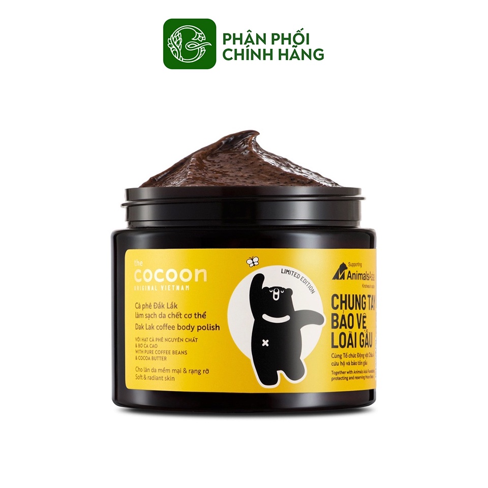 (Bảo Vệ Loài Gấu) Cà phê Đắk Lắk làm sạch da chết Body The Cocoon Coffee Body Polish 200ml