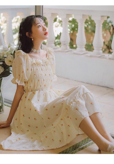 🎗Đầm Tiểu Thư Nhún Thun Chân Bèo🎗 | BigBuy360 - bigbuy360.vn