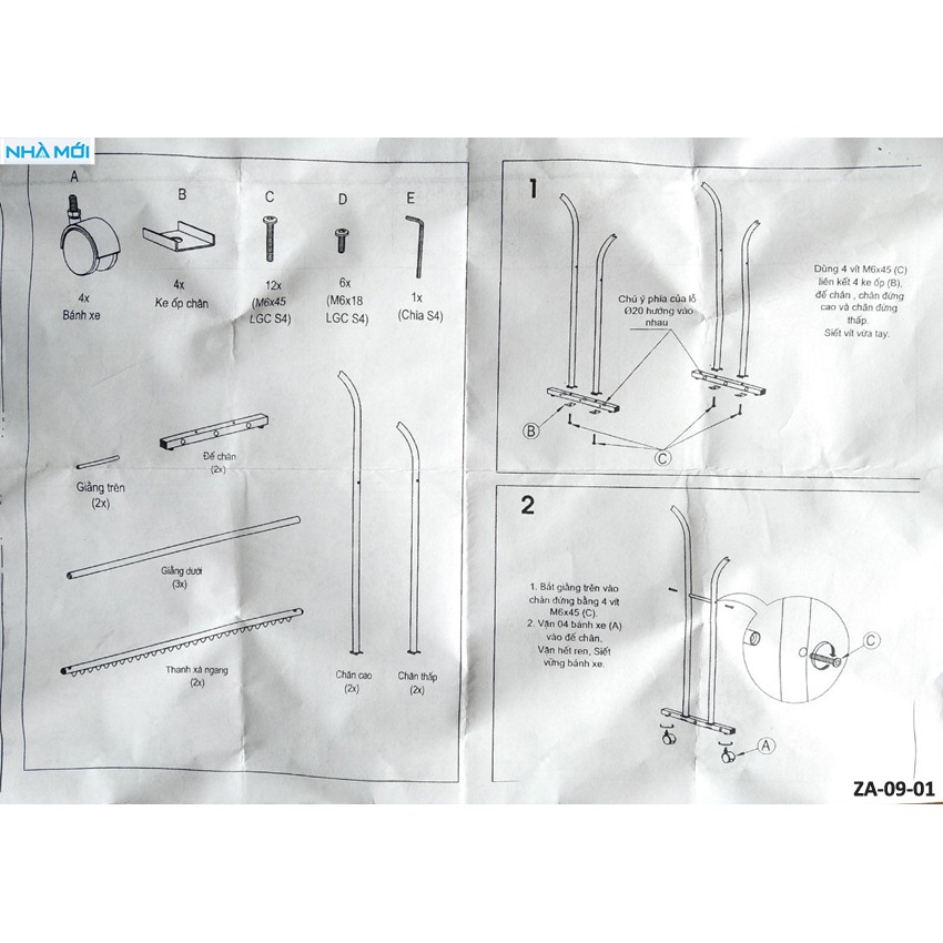 (Nhà Mới) Giá phơi quần áo di động