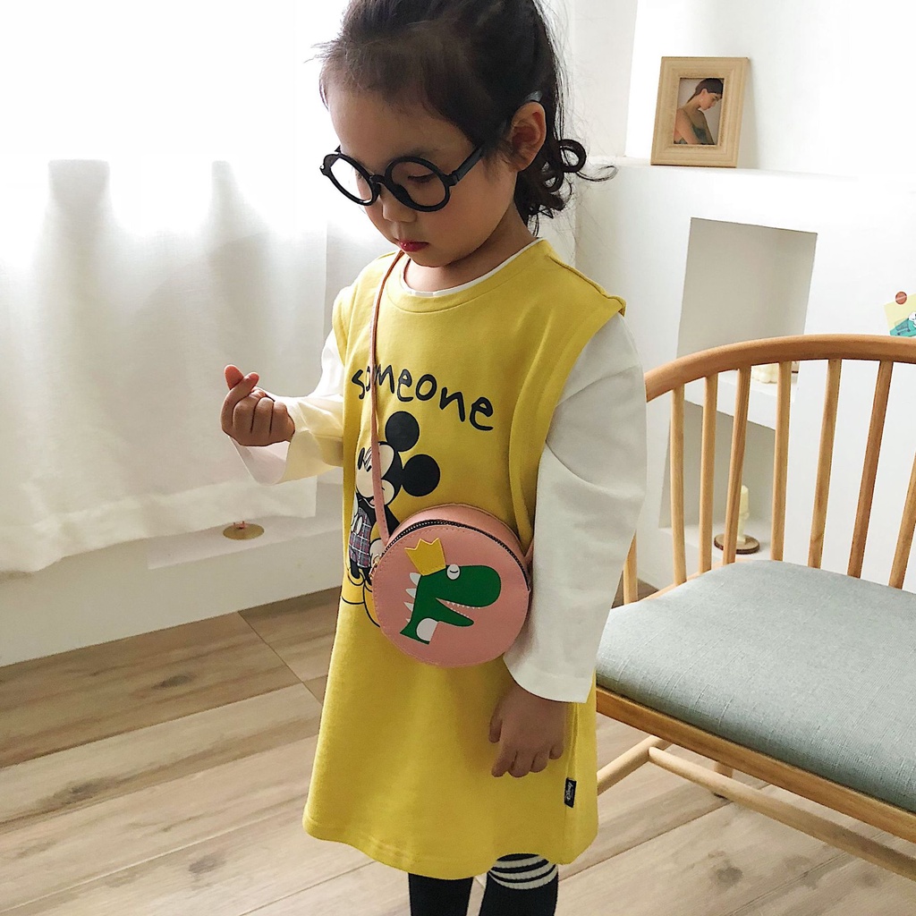 Túi đeo chéo cho bé gái hình ong lấp lánh, khủng long thân thiện chất da đẹp kiểu dáng siêu xinh mẫu mới năm 2021