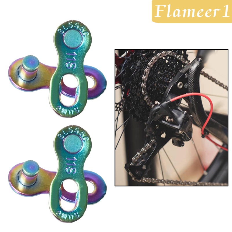 [FLAMEER1]2Pair 9/10/11/12Speed Bicycle Bike Master Chain Link Joint 9 Speed Colorful